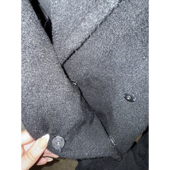 Calvin Klein Wool Angora Gray Belted Coat Petite City Gear P14 - Picture 3 of 8